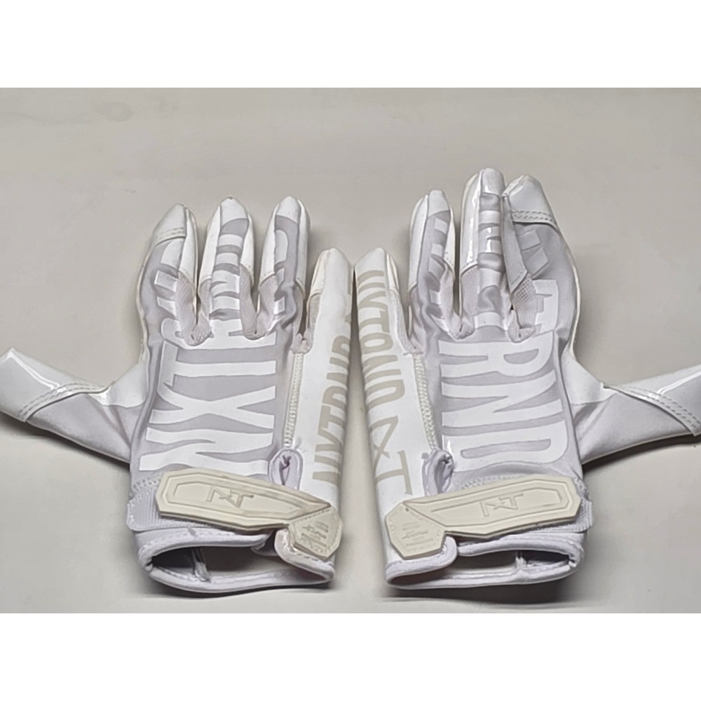NXTRND G1 Football Receiver Gloves Kids Large White Sticky Grip SFIA Certified - Picture 4 of 7